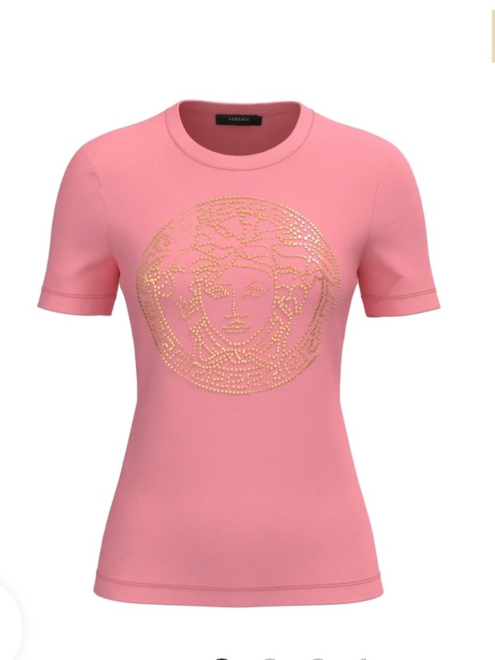 Versace T-SHIRT COTTON JERSEY FABRIC WITH MEDUSA RHINESTON 1010069